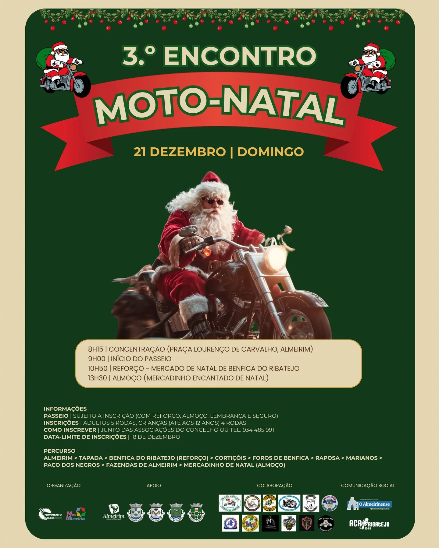 Almeirim celebrou o 3.º Encontro Moto-Natal