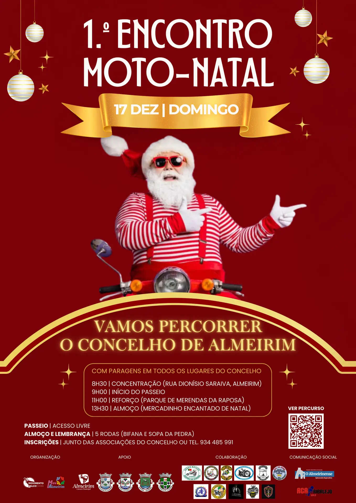 1.º Encontro Moto-Natal | Percurso | 17/DEZEMBRO/2023